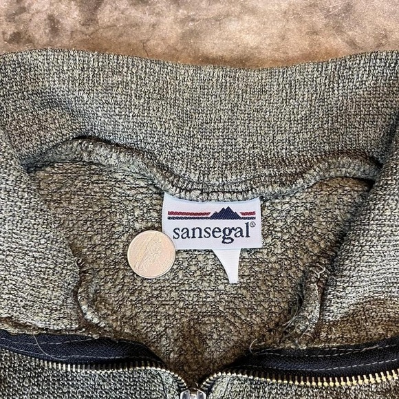 Vintage 80s camp Sherman Oregon Sansegal green quarter zip fleece sweatshirt - Picture 3 of 7